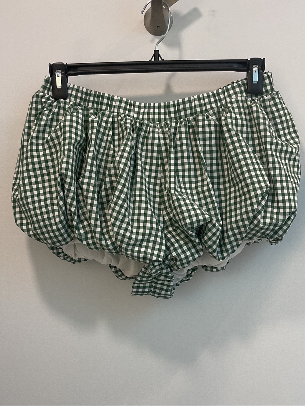 Aritzia Green Gingham Bubble Shorts